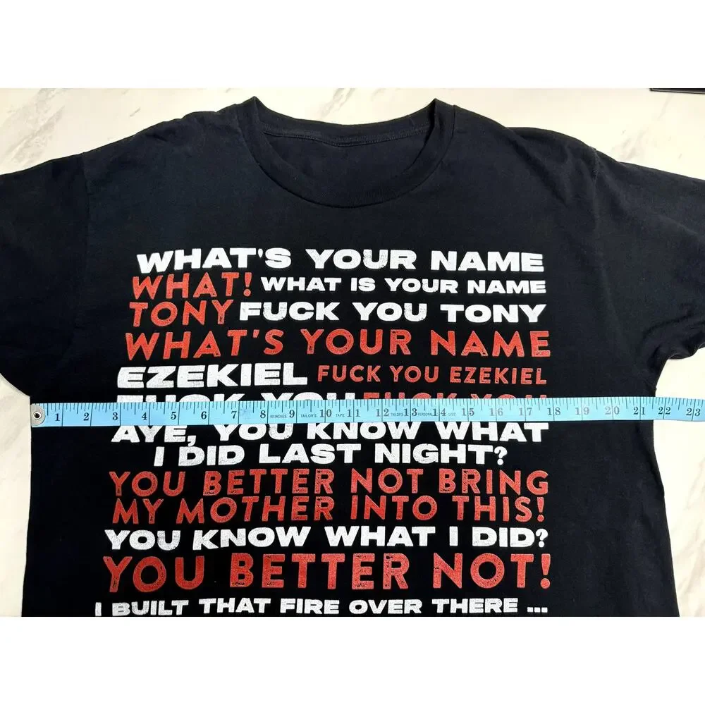 MEN'S FUNNY "WHAT'S YOUR NAME?- EZEKIEL" BLACK SHORT SLEEVE T-SHIRT SIZE LARGE - Picture 4 of 5